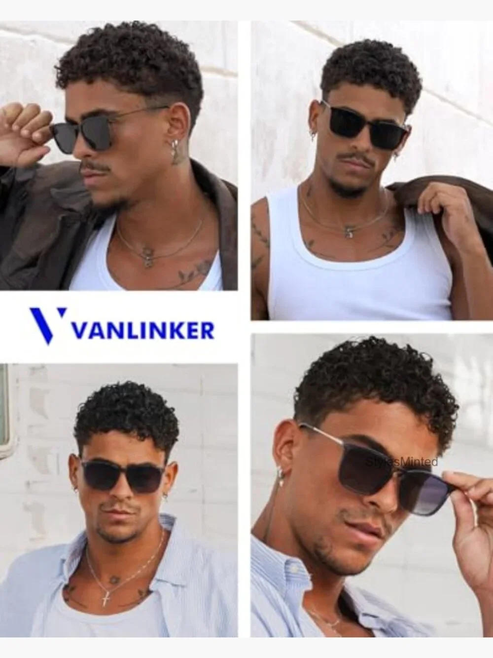 Vintage Square Polarized Sunglasses Men Women Classic Trendy Rectangle Metal